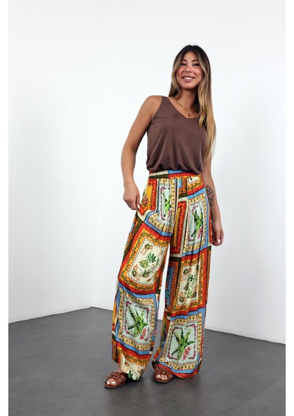 Sarı Desenli Dökümlü Pantolon 29670 fiyatları