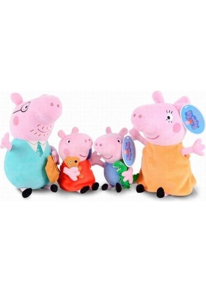Peppa Pig Aile Seti Orijinal Peppa Sevimli Karikatür Peluş Oyuncak
