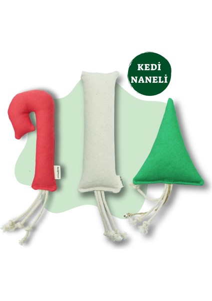 Doğa Dostu Kedi Naneli Kedi Oyuncağı 3'lü Set
