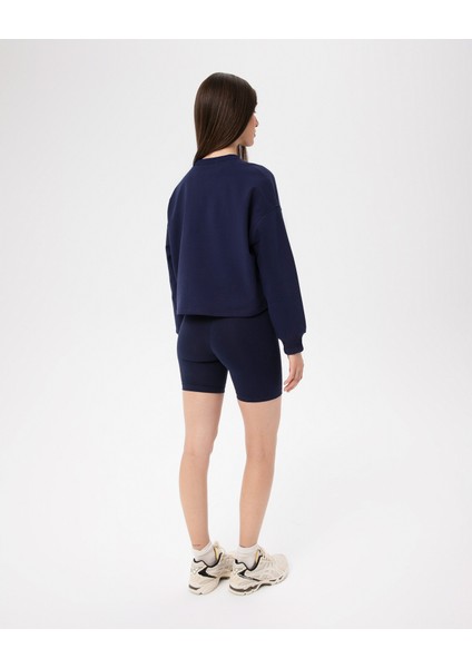 Kadın Lacivert Indigo Basic EasySize Sweatshirt - Uzun Kollu, Basic Fit, Sertifikalı Organik Pamuk, Günlük ve Spor Sweat fiyatları