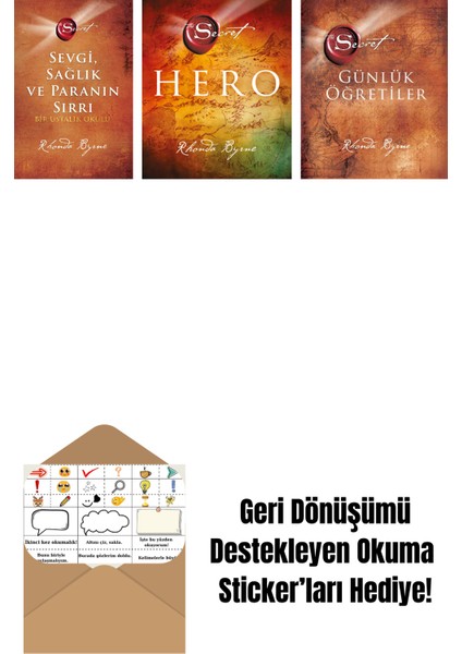 Rhonda Byrne 3 Kitap Set + Okuma Sticker'ları