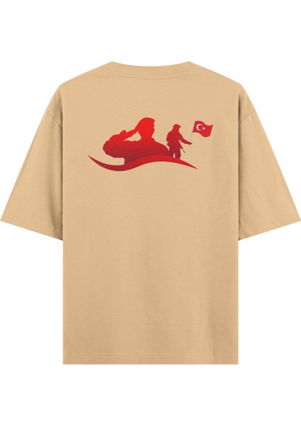 Ay Yıldız - Oversize T-Shirt Krem