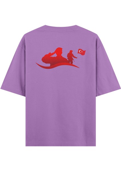 Ay Yıldız - Oversize T-Shirt Mor