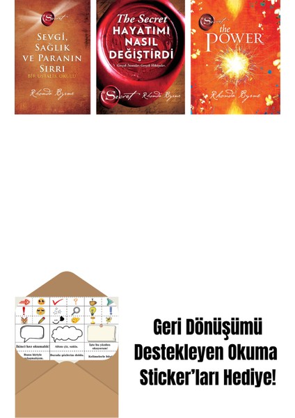 Rhonda Byrne 3 Kitap Set + Okuma Sticker'ları