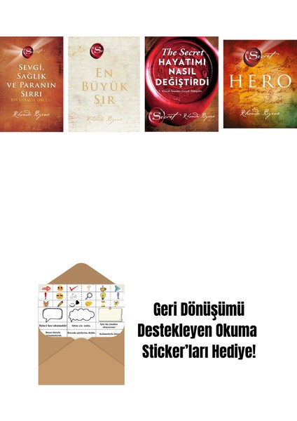 Rhonda Byrne 4 Kitap Set + Okuma Sticker'ları