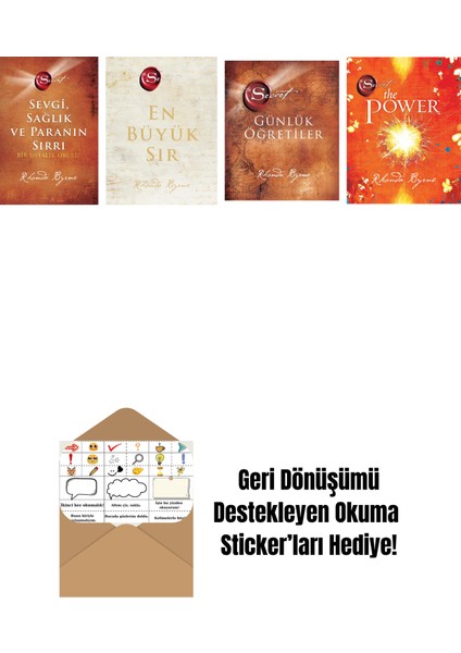 Rhonda Byrne 4 Kitap Set + Okuma Sticker'ları