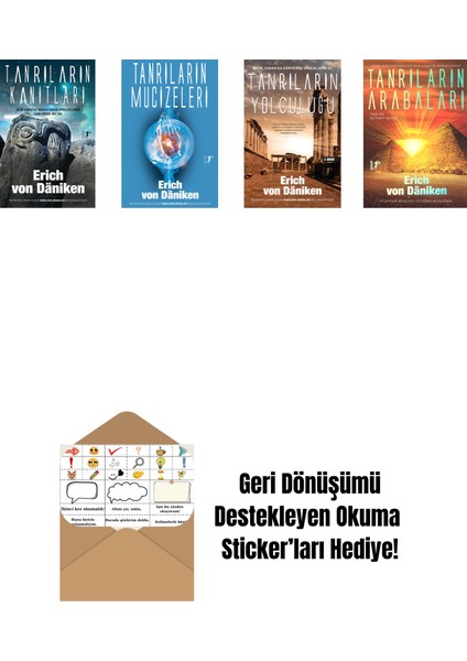 Erich Von Daniken 4 Kitap Set + Okuma Sticker'ları