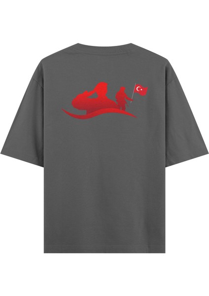 Ay Yıldız - Oversize T-Shirt Antrasit