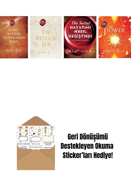 Rhonda Byrne 4 Kitap Set + Okuma Sticker'ları