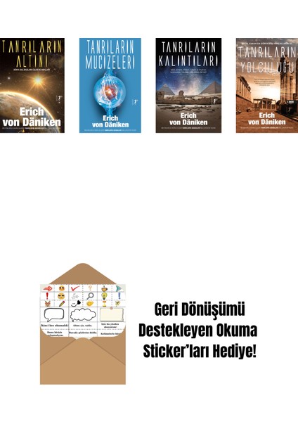 Erich Von Daniken 4 Kitap Set + Okuma Sticker'ları