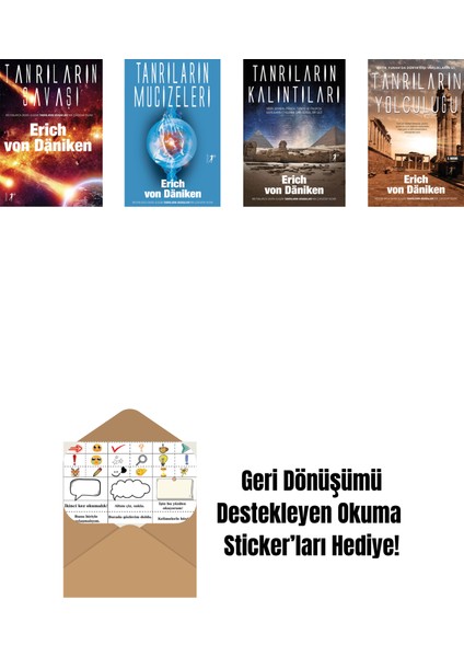 Erich Von Daniken 4 Kitap Set + Okuma Sticker'ları
