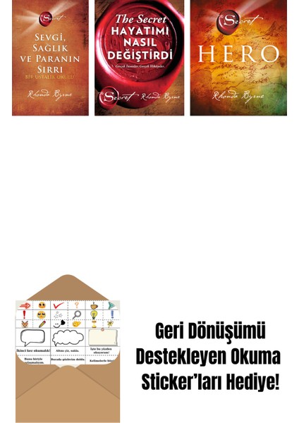 Rhonda Byrne 3 Kitap Set + Okuma Sticker'ları
