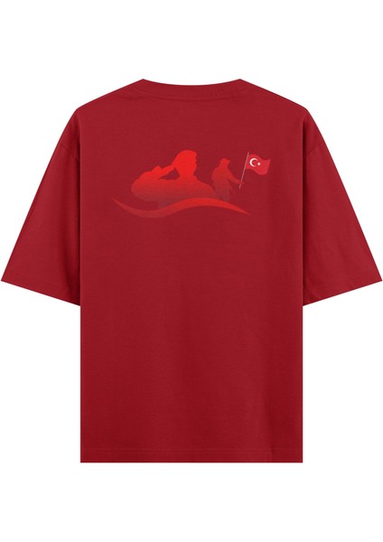 Ay Yıldız - Oversize T-Shirt Kırmızı