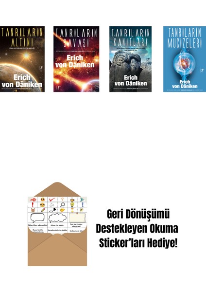 Erich Von Daniken 4 Kitap Set + Okuma Sticker'ları