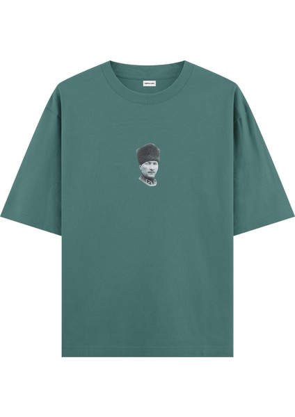 Atatürk - Oversize T-Shirt Yeşil