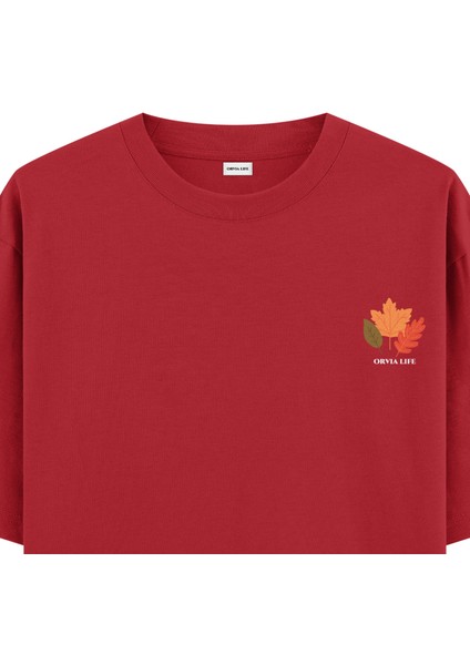 Autumun - Oversize T-Shirt Kırmızı fiyatları