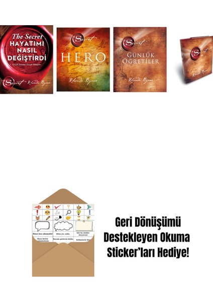 Rhonda Byrne 4 Kitap Set + Okuma Sticker'ları