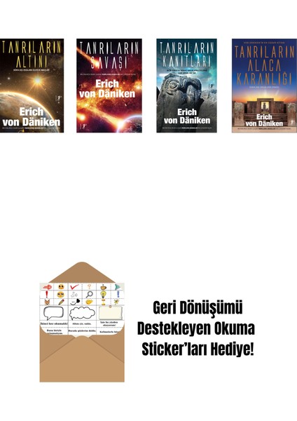 Erich Von Daniken 4 Kitap Set + Okuma Sticker'ları