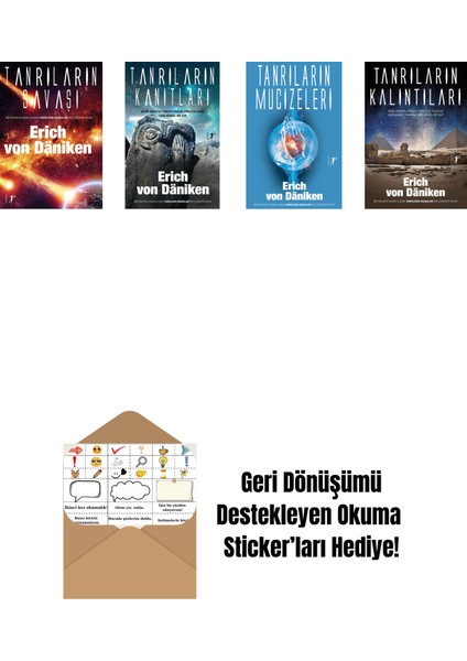 Erich Von Daniken 4 Kitap Set + Okuma Sticker'ları