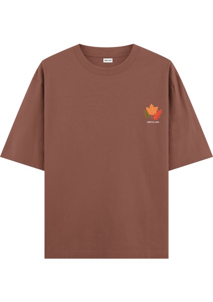 Autumun - Oversize T-Shirt Kahverengi