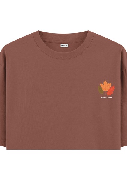 Autumun - Oversize T-Shirt Kahverengi fiyatları
