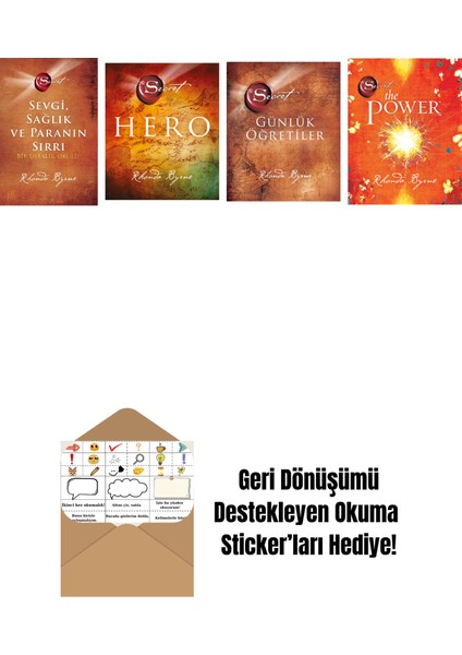 Rhonda Byrne 4 Kitap Set + Okuma Sticker'ları