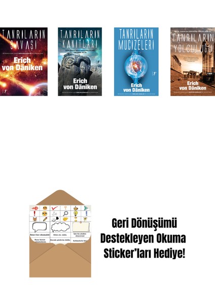Erich Von Daniken 4 Kitap Set + Okuma Sticker'ları