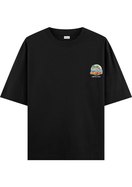 Caravan - Oversize T-Shirt Siyah
