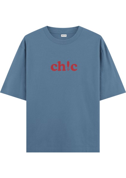 Ch!c - Oversize T-Shirt Antrasit Mavi