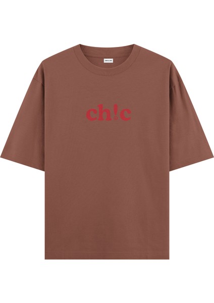 Ch!c - Oversize T-Shirt Kahverengi