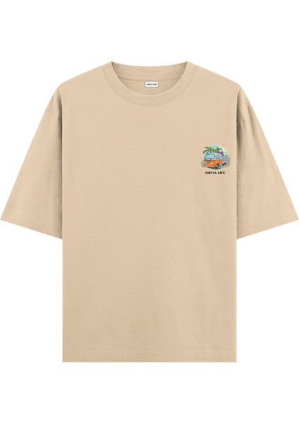 Caravan - Oversize T-Shirt Krem
