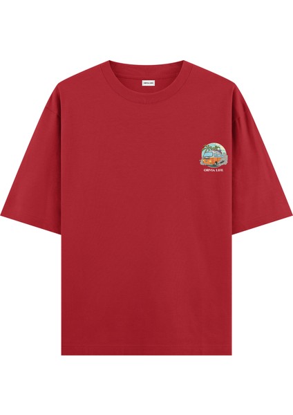 Caravan - Oversize T-Shirt Kırmızı
