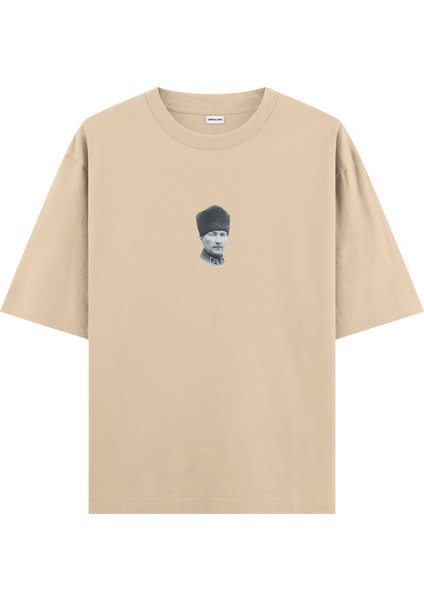 Atatürk - Oversize T-Shirt Krem