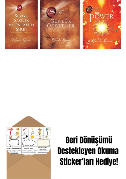 Rhonda Byrne 3 Kitap Set + Okuma Sticker'ları
