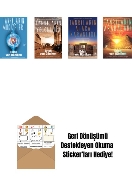 Erich Von Daniken 4 Kitap Set + Okuma Sticker'ları