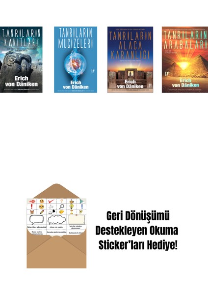 Erich Von Daniken 4 Kitap Set + Okuma Sticker'ları