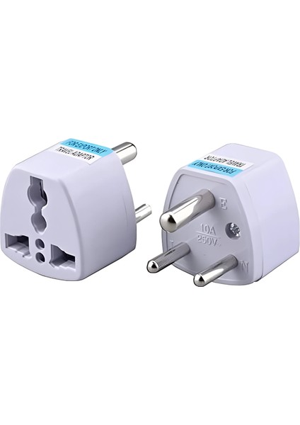 Hindistan Uyumlu Topraklı Priz Dönüştürücü – Beyaz | Evrensel Çoklu Girişli Seyahat Adaptörü fiyatları