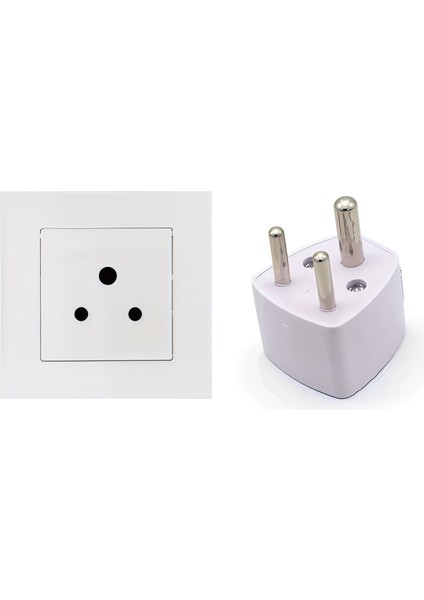 Hindistan Uyumlu Topraklı Priz Dönüştürücü – Beyaz | Evrensel Çoklu Girişli Seyahat Adaptörü modelleri