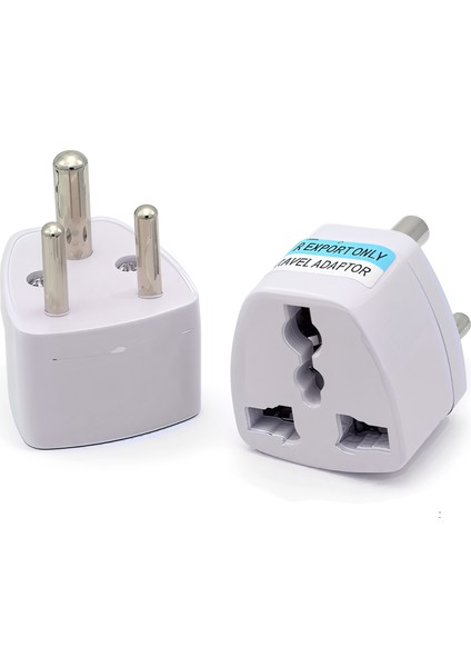 Hindistan Uyumlu Topraklı Priz Dönüştürücü – Beyaz | Evrensel Çoklu Girişli Seyahat Adaptörü fırsatları