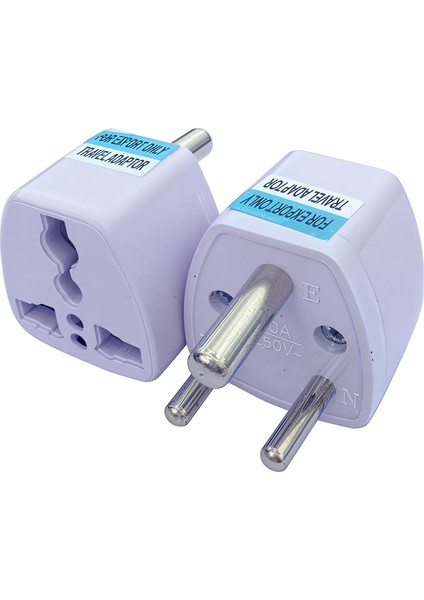 Hindistan Uyumlu Topraklı Priz Dönüştürücü – Beyaz | Evrensel Çoklu Girişli Seyahat Adaptörü