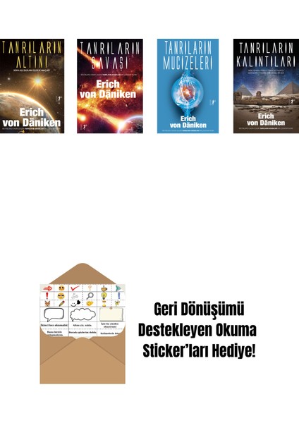 Erich Von Daniken 4 Kitap Set + Okuma Sticker'ları
