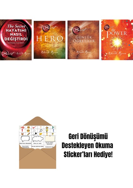 Rhonda Byrne 4 Kitap Set + Okuma Sticker'ları