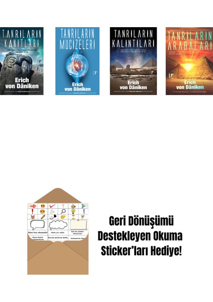 Erich Von Daniken 4 Kitap Set + Okuma Sticker'ları