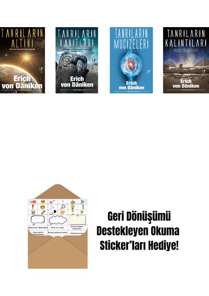 Erich Von Daniken 4 Kitap Set + Okuma Sticker'ları