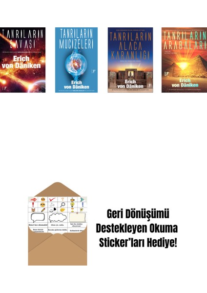 Erich Von Daniken 4 Kitap Set + Okuma Sticker'ları