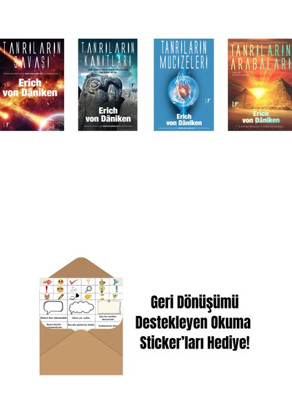 Erich Von Daniken 4 Kitap Set + Okuma Sticker'ları
