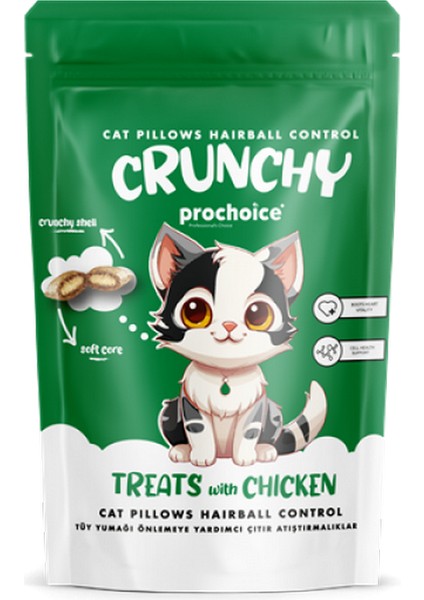 60 grx 12 Adet Crunchy Hairball Control, Kediler İçin Tavuklu Çıtır Atıştırmalık