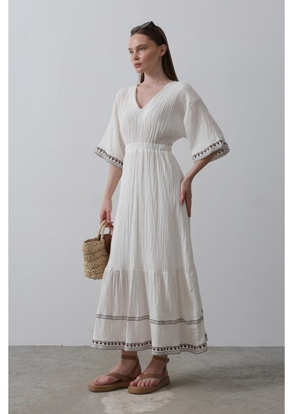 Nakışlı Muslin Elbise modelleri