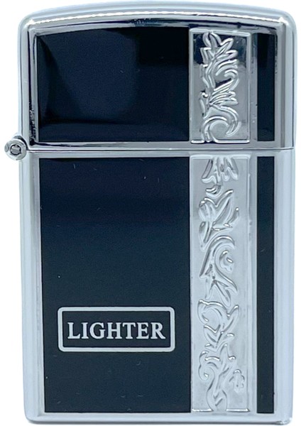Tek Torch Puro Çakmağı Gravür Işleme - Krom/siyah