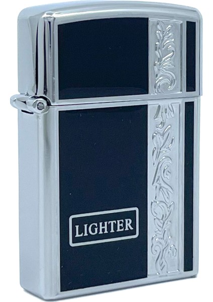 Tek Torch Puro Çakmağı Gravür Işleme - Krom/siyah
